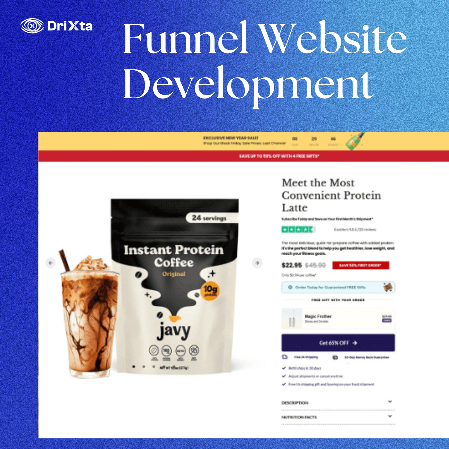 DRIXTA Funnel Website Development