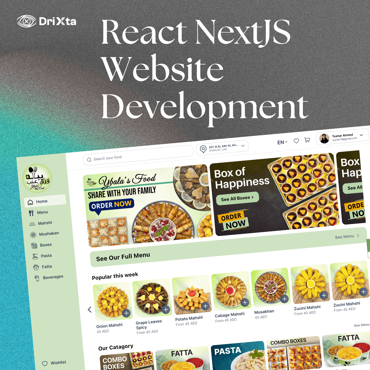 DRIXTA React NextJS Website Development